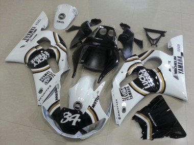 Lojas Carenagens Moto Yamaha YZF R6 1998-2002 - Branco Preto Motul Lucky Strike 34
