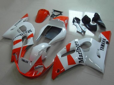 Lojas Carenagens Moto Yamaha YZF R6 1998-2002 - Branco Vermelho Marlboro