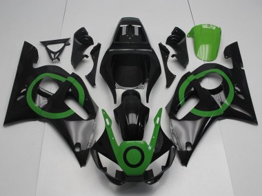 Lojas Carenagens Moto Yamaha YZF R6 1998-2002 - Preto Brilhante Verde Circle