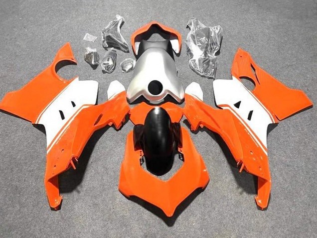 Lojas Carenagens Moto Ducati Panigale V4 V4S 2020-2021 - Branco Prata Laranja