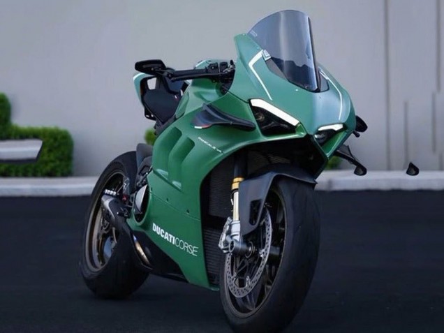 Lojas Carenagens Moto Ducati Panigale V4 V4S 2020-2021 - Verde Fosco Branco