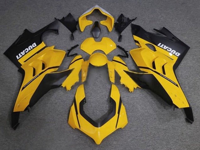 Lojas Carenagens Moto Ducati Panigale V4 V4S 2020-2021 - Amarelo Branco Preto Fosco