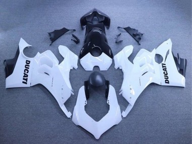 Lojas Carenagens Moto Ducati Panigale V4 V4S 2020-2021 - Branco Preto Brilhante
