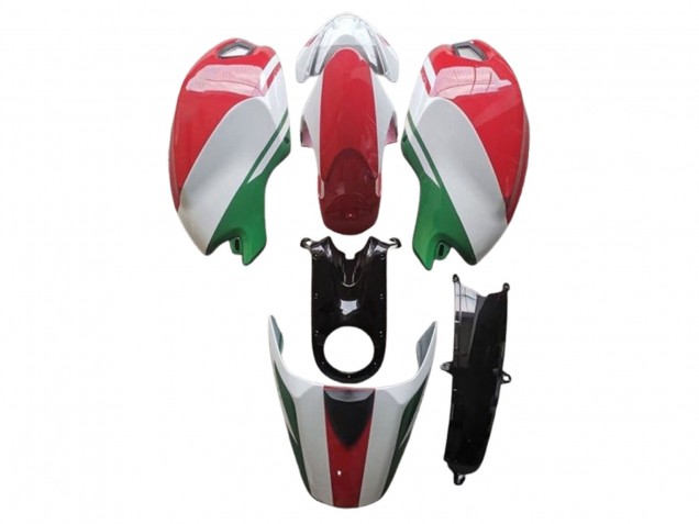 Lojas Carenagens Moto Ducati Monster 696 796 1100 1100S 2008-2012 - Branco Vermelho Verde