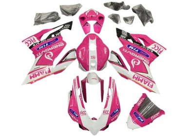 Lojas Carenagens Moto Ducati Panigale 899/1199 2011-2014 - Rosa Branco Preto Brilhante Fiamm