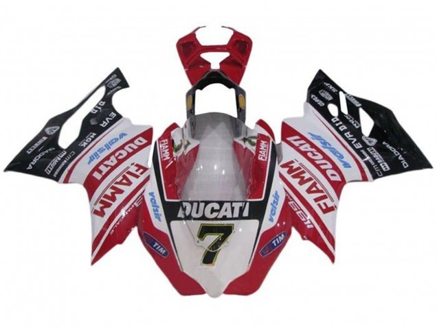 Lojas Carenagens Moto Ducati Panigale 1199 2011-2014 - Branco Vermelho Preto Brilhante Fiamm Tim 7