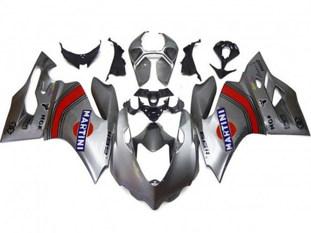 Lojas Carenagens Moto Ducati Panigale 1199 2011-2014 - Prata Vermelho Azul Martini