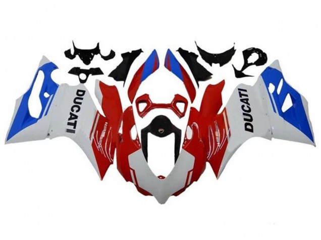 Lojas Carenagens Moto Ducati Panigale 1199 2011-2014 - Branco Vermelho Azul