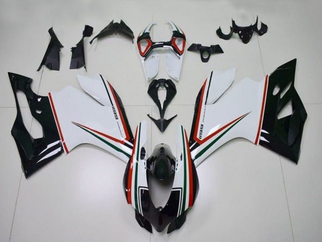 Lojas Carenagens Moto Ducati Panigale 1199 2011-2014 - Branco Vermelho Verde Preto Brilhante