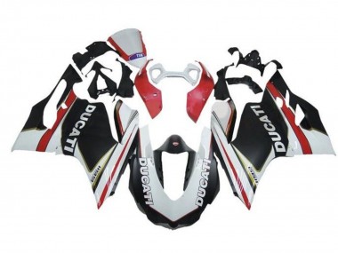 Lojas Carenagens Moto Ducati Panigale 1199 2011-2014 - Branco Vermelho Preto Fosco