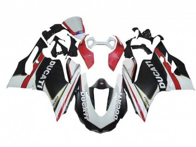 Lojas Carenagens Moto Ducati Panigale 1199 2011-2014 - Branco Vermelho Preto Fosco
