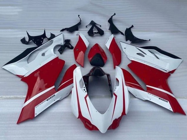 Lojas Carenagem Moto Ducati Panigale 1199 2011-2014 - Branco Vermelho Preto Brilhante
