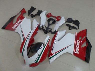 Lojas Carenagens Moto Ducati Panigale 899 2011-2014 - Branco Vermelho Verde Preto Brilhante