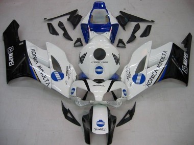 Lojas Carenagens Moto Honda CBR1000RR 2004-2005 - Branco Azul Preto Brilhante Konica Minolta