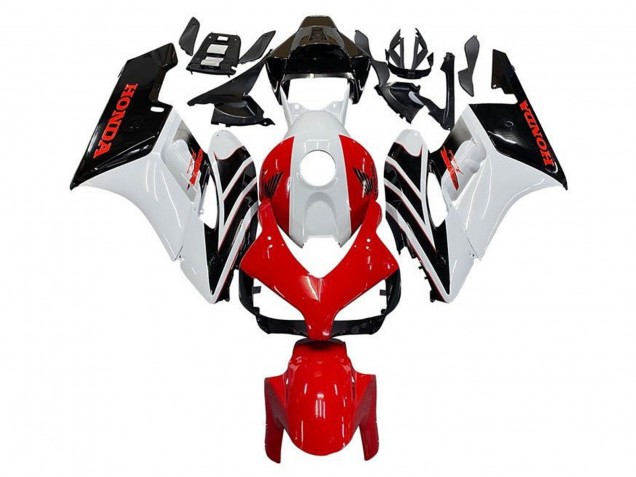 Lojas Carenagem Moto Honda CBR1000RR 2004-2005 - Branco Vermelho Preto Brilhante Listra