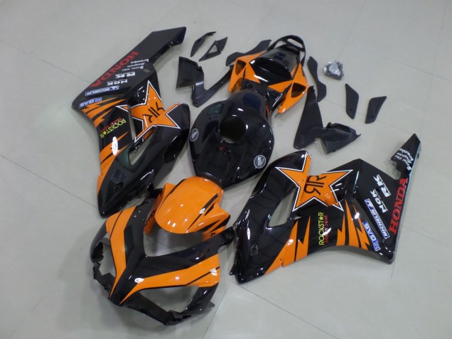 Lojas Carenagens Moto Honda CBR1000RR 2004-2005 - Laranja Preto Brilhante Rockstar