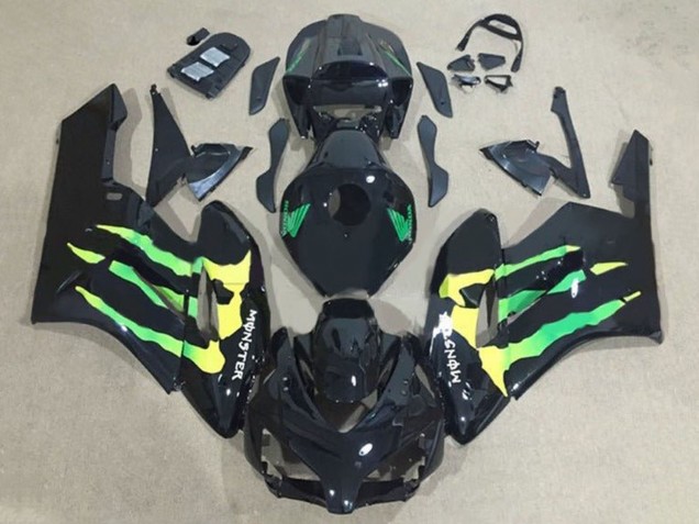 Lojas Carenagens Moto Honda CBR1000RR 2004-2005 - Preto Brilhante Verde Amarelo Monstro