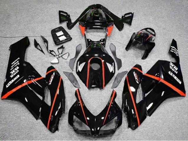Lojas Carenagens Moto Honda CBR1000RR 2004-2005 - Preto Brilhante Vermelho Listra