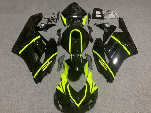 Lojas Carenagens Moto Honda CBR1000RR 2004-2005 - Preto Brilhante Alta Visibilidade Amarelo Listra