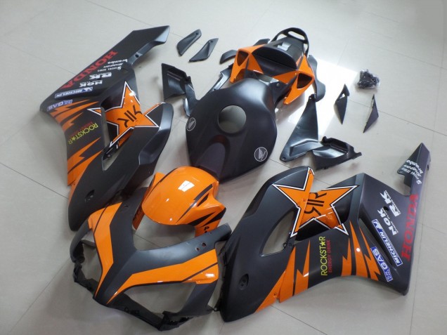 Lojas Carenagens Moto Honda CBR1000RR 2004-2005 - Laranja Preto Fosco Rockstar