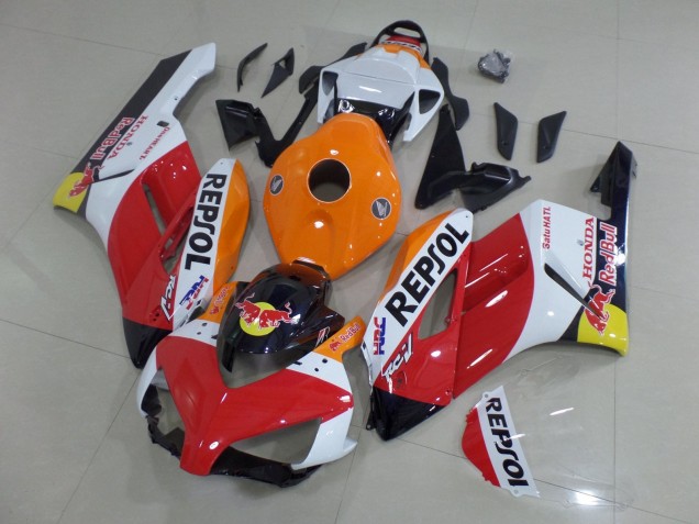 Lojas Carenagens Moto Honda CBR1000RR 2004-2005 - Laranja Branco Vermelho Preto Brilhante Repsol Red Bull HRC