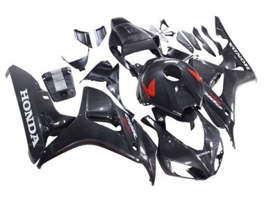 Lojas Carenagens Moto Honda CBR1000RR 2006-2007 - Falso Fibra de Carbono Vermelho Branco