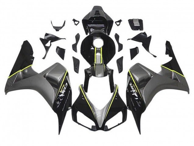 Lojas Carenagens Moto Honda CBR1000RR 2006-2007 - Cinzento Preto Brilhante Amarelo Listra