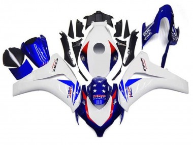 Lojas Carenagens Moto Honda CBR1000RR 2008-2011 - Branco Vermelho Azul Star HRC