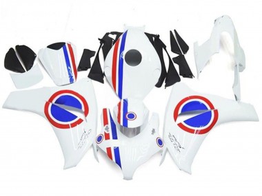 Lojas Carenagens Moto Honda CBR1000RR 2008-2011 - Branco Vermelho Azul Listra