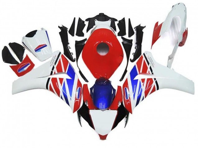 Lojas Carenagens Moto Honda CBR1000RR 2008-2011 - Branco Vermelho Azul Preto Listra