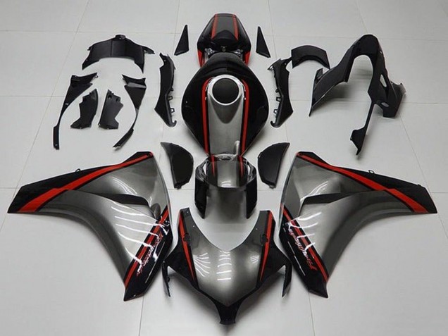 Lojas Carenagens Moto Honda CBR1000RR 2008-2011 - Cinzento Vermelho Preto Brilhante Listra