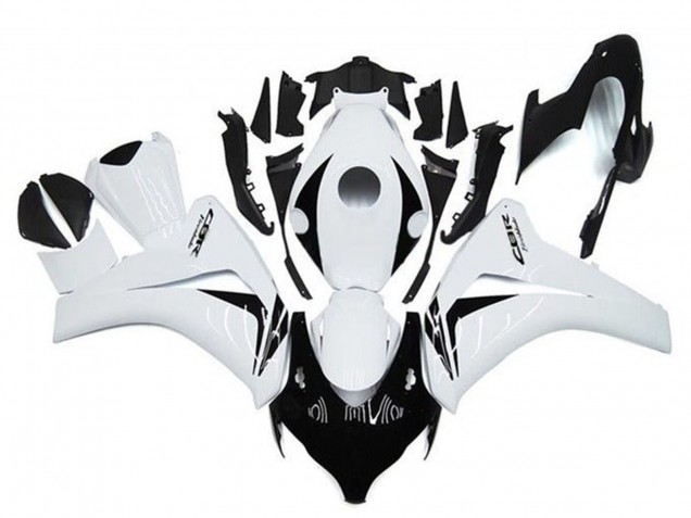 Lojas Carenagens Moto Honda CBR1000RR 2008-2011 - Branco Preto Brilhante