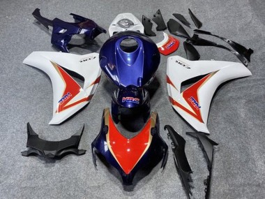 Lojas Carenagens Moto Honda CBR1000RR 2008-2011 - Branco Vermelho Azul Escuro Ouro HRC