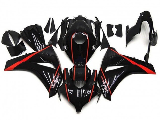 Lojas Carenagens Moto Honda CBR1000RR 2008-2011 - Preto Brilhante Vermelho Listra
