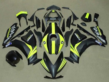 Lojas Carenagens Moto Honda CBR1000RR 2012-2016 - Preto Fosco Amarelo Listra