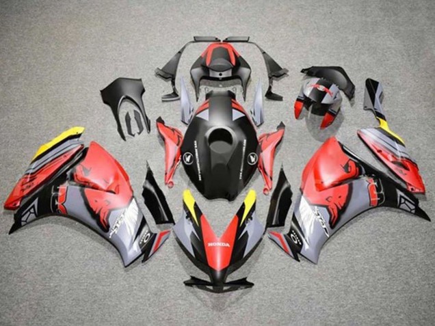 Lojas Carenagens Moto Honda CBR1000RR 2012-2016 - Vermelho Amarelo Cinzento Preto Fosco Red Bull