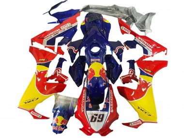 Lojas Carenagens Moto Honda CBR1000RR 2017-2023 - Azul Amarelo Red Bull Hayden