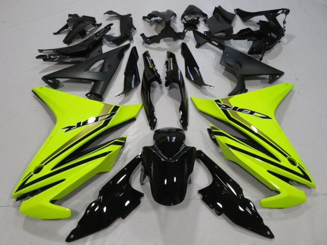 Lojas Carenagens Moto Honda CBR500R 2016-2018 - Amarelo Néon Preto Brilhante