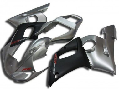 Lojas Carenagens Moto Yamaha YZF R6 1998-2002 - Prata Preto Fosco Vermelho Decal