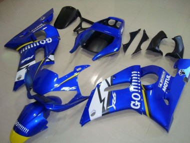 Lojas Carenagens Moto Yamaha YZF R6 1998-2002 - Azul Branco Amarelo Go Motul