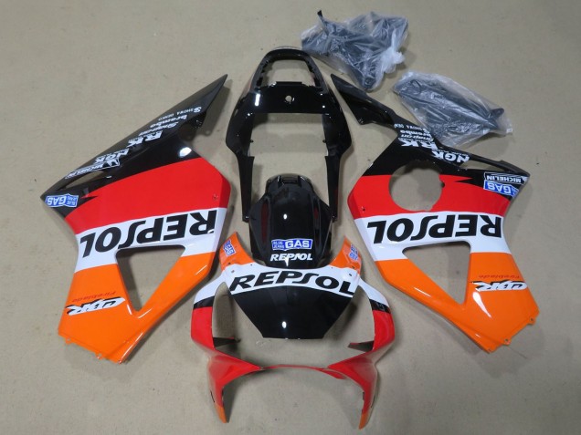 Lojas Carenagem Moto Honda CBR900RR 954 2002-2003 - Laranja Branco Vermelho Preto Brilhante Repsol