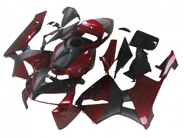 Lojas Carenagens Moto Honda CBR600RR 2005-2006 - Vermelho Castanho Preto Fosco