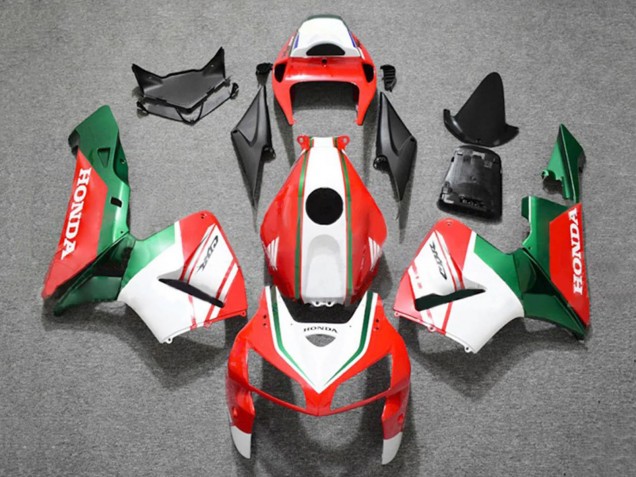 Lojas Carenagens Moto Honda CBR600RR 2005-2006 - Vermelho Fosco Branco Verde