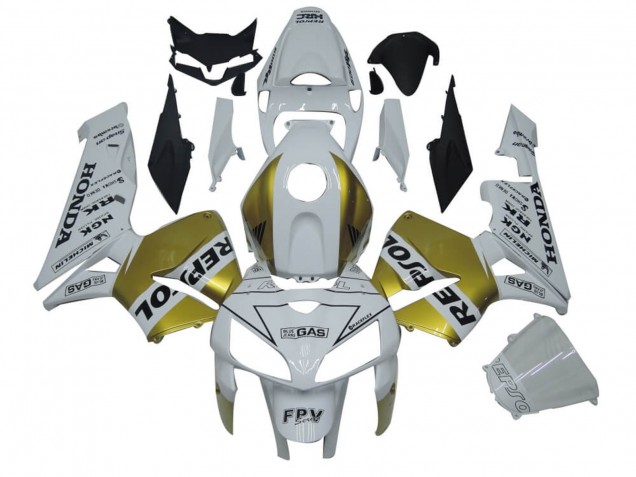 Lojas Carenagens Moto Honda CBR600RR 2005-2006 - Branco Ouro Repsol