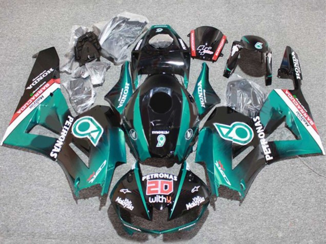 Lojas Carenagens Moto Honda CBR600RR 2013-2023 - Azul Petróleo Preto Brilhante Petronas 20