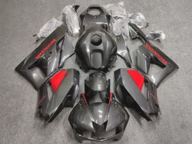 Lojas Carenagens Moto Honda CBR600RR 2013-2023 - Falso Fibra de Carbono Vermelho