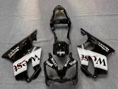 Lojas Carenagens Moto Honda CBR600 F4i 2001-2003 - Preto Brilhante Branco West