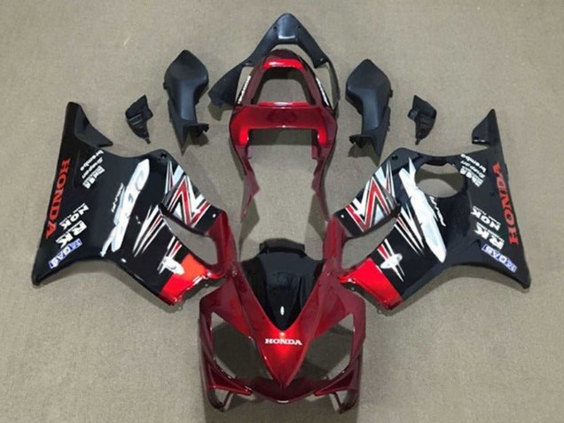 Lojas Carenagens Moto Honda CBR600 F4i 2001-2003 - Doce Vermelho Preto Brilhante
