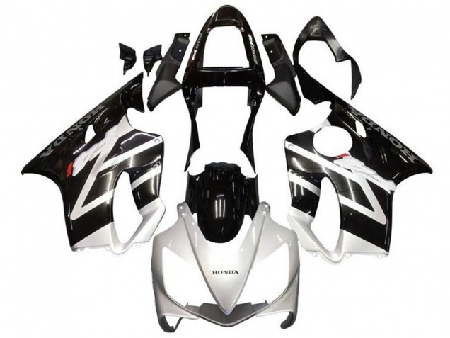 Lojas Carenagens Moto Honda CBR600 F4i 2001-2003 - Prata Preto Brilhante