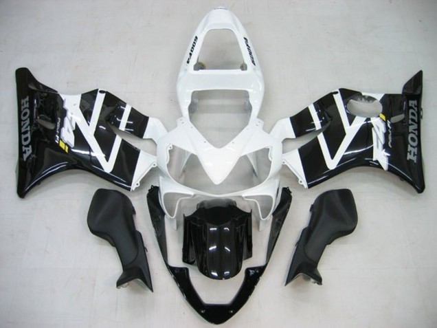 Lojas Carenagens Moto Honda CBR600 F4i 2001-2003 - Branco Preto Brilhante